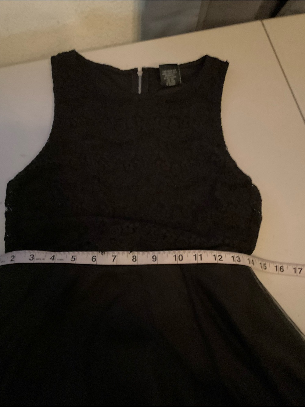 Teeze Me Black Lace Fit & Flare Cocktail Dress Size 11/12 Sleeveless Tulle Skirt - Picture 6 of 8